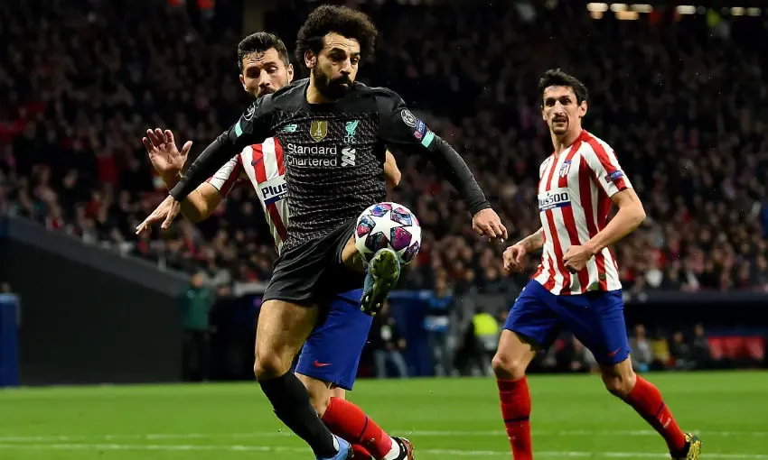 Mohamed Salah ăn mừng bàn thắng, biểu tượng cho khả năng ghi bàn và tầm ảnh hưởng của anh đối với thành công của Liverpool, một thống kê nổi bật ở Champions League theo mùa.