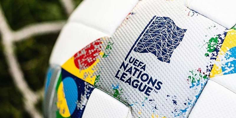 Logo Giải Bóng Đá Nations League UEFA với quả bóng cách điệu