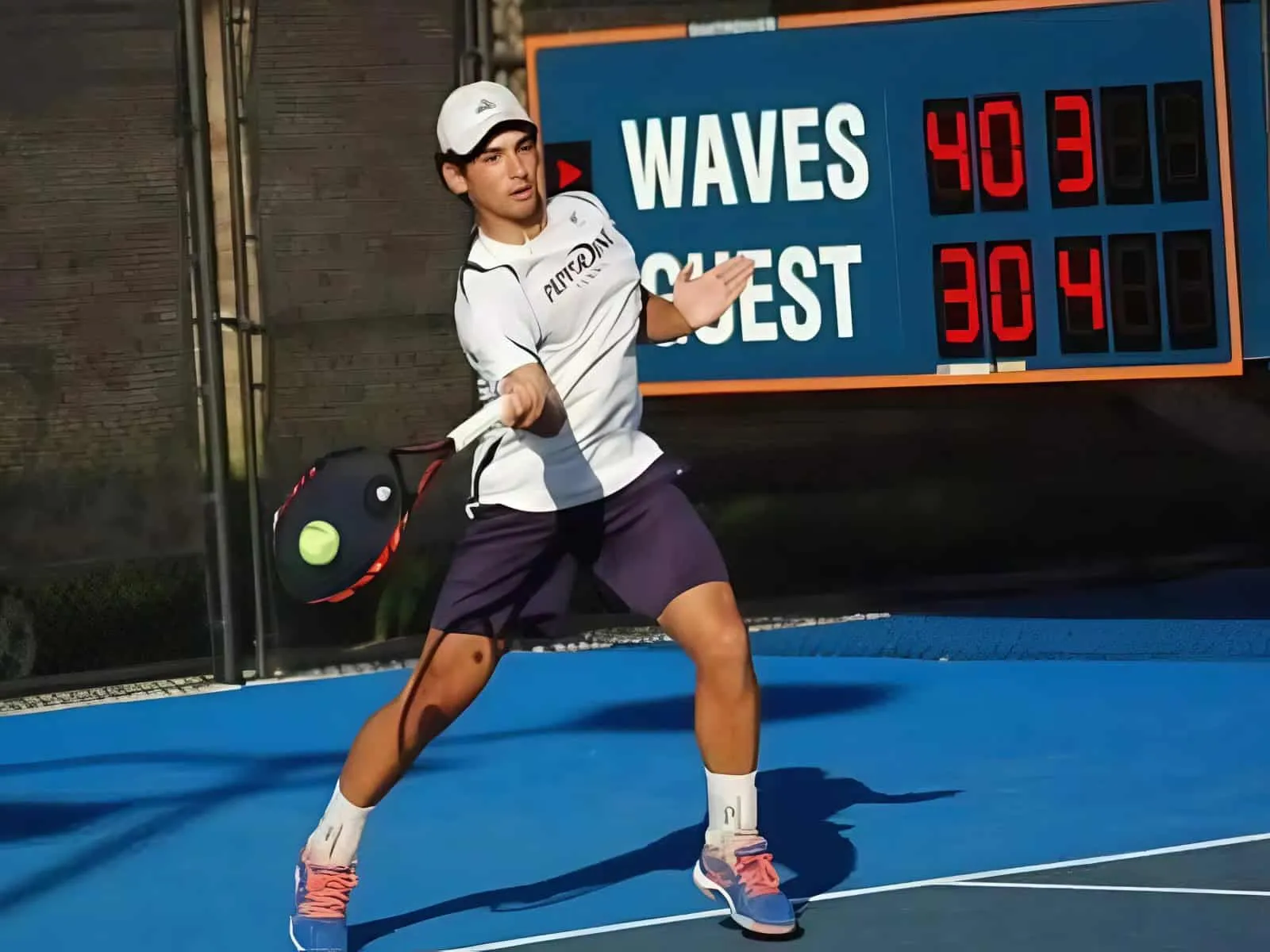 Người chơi quần vợt đang thi đấu, minh họa các thuật ngữ Love, Deuce, Advantage liên quan đến điểm số trong bóng tennis