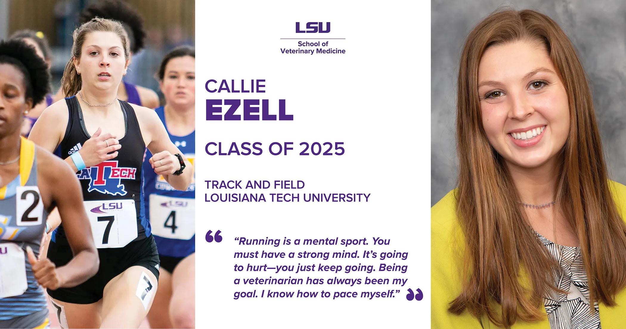 Callie Ezell, vận động viên điền kinh, tượng trưng cho những người luôn nỗ lực trong môi trường thể thao đa dạng.