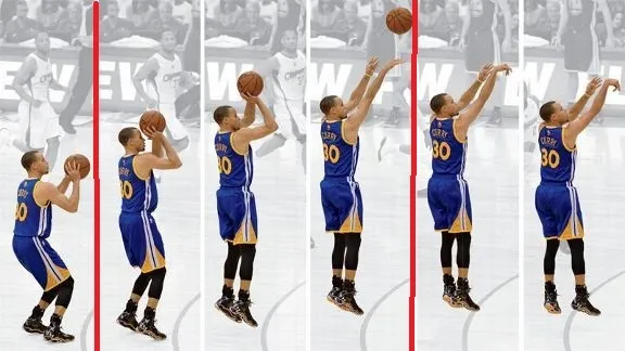 Stephen Curry thực hiện kỹ thuật step back bóng rổ ghi điểm