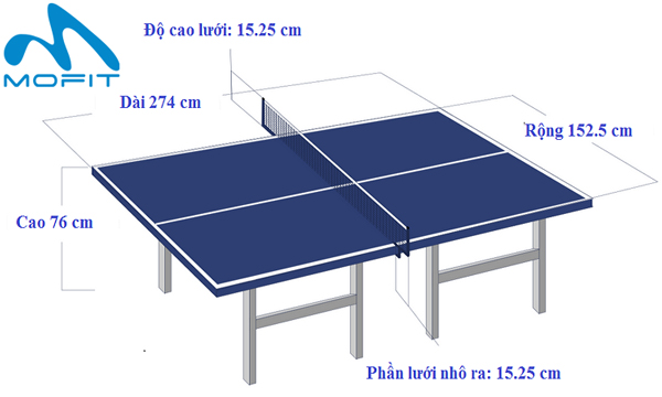 Quy Định Kích Thước Bàn, Lưới, Bóng Trong Luật Bóng Bàn Quốc Tế