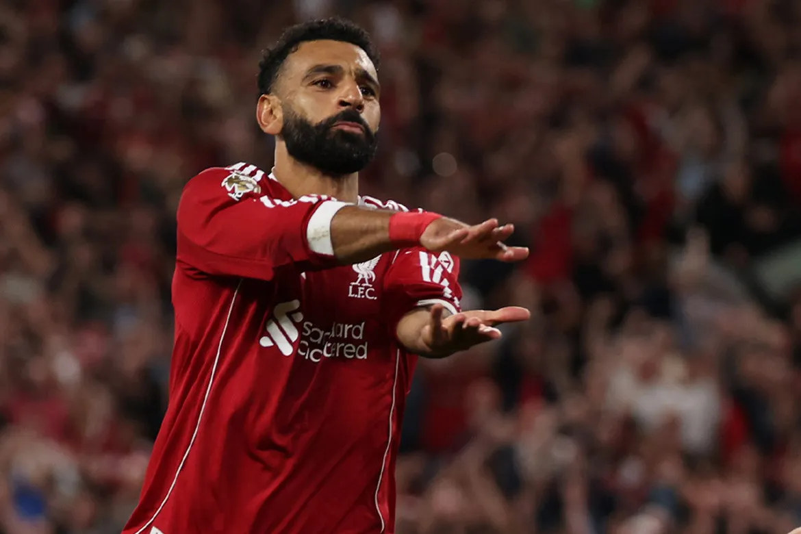 Mohamed Salah mừng bàn thắng trong trận đấu giữa Liverpool và Bournemouth tại Ngoại hạng Anh 2025/26