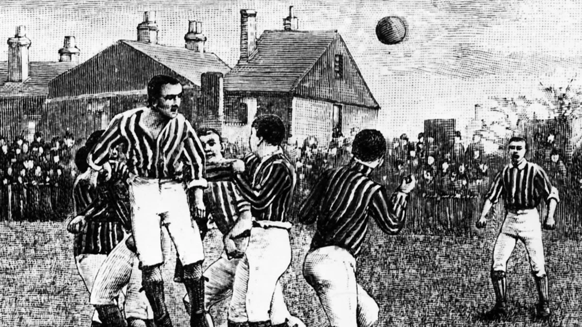 Hình ảnh lịch sử về sự phát triển của môn thể thao đá bóng là gì tại Anh