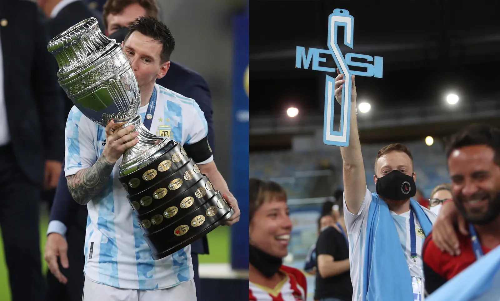 Lionel Messi ăn mừng với chiếc cúp Copa America cùng đồng đội, đánh dấu bước ngoặt trong hành trình sự nghiệp quốc tế của anh
