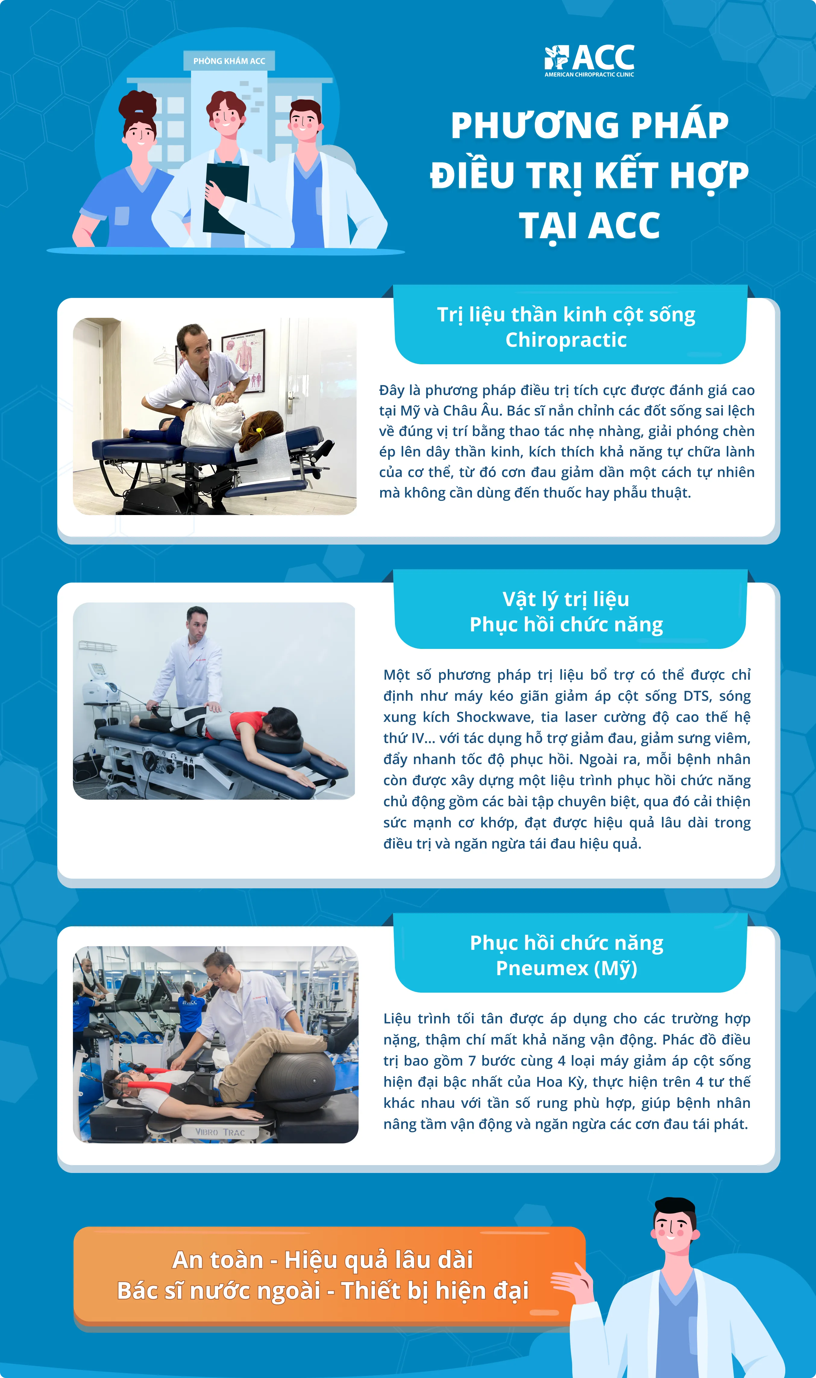 Phương pháp điều trị kết hợp tại phòng khám ACC giúp bệnh nhân phục hồi chức năng khuỷu tay tennis một cách toàn diện.