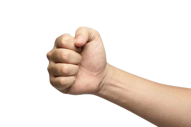 Nắm lòng bàn tay báo hiệu giao bóng không xoáy trong bóng bàn đôi