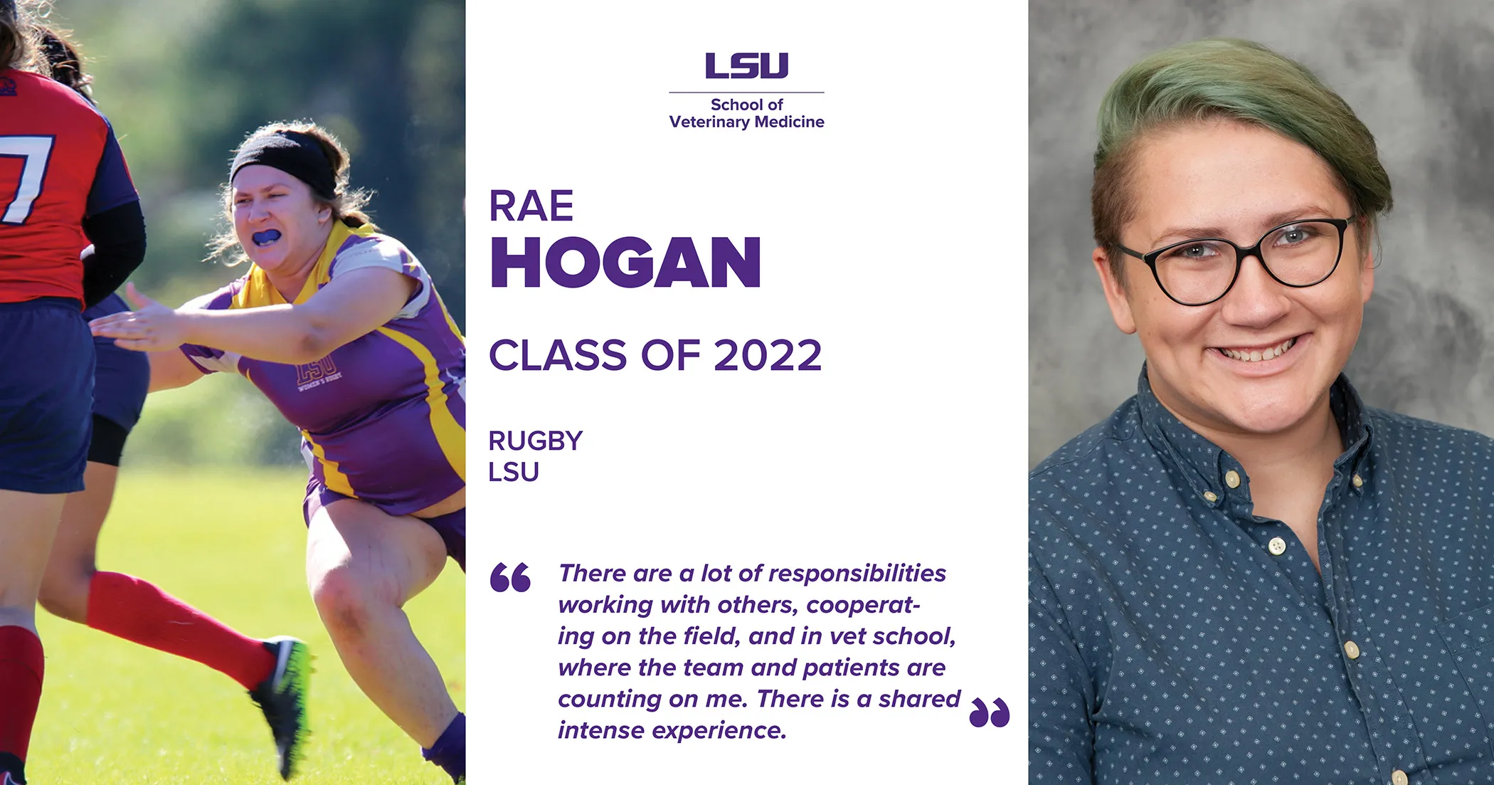 Rae Hogan, vận động viên bóng bầu dục, người luôn tin tưởng vào sự bảo vệ của trang phục trong các hoạt động thể chất.