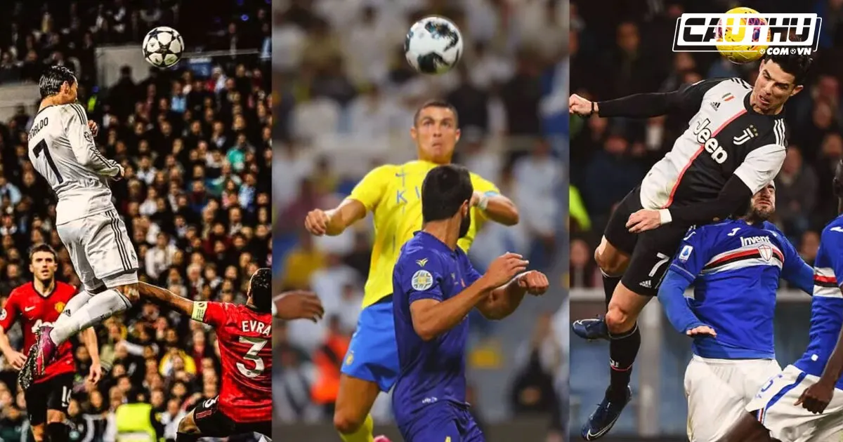 'Siêu nhân' Cristiano Ronaldo bay người đánh đầu, là cầu thủ ghi nhiều bàn thắng bằng đầu nhất lịch sử với 145 pha lập công, thể hiện kỹ năng không chiến phi thường.