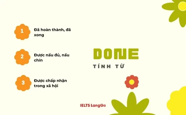 Tính từ Done nghĩa là gì?