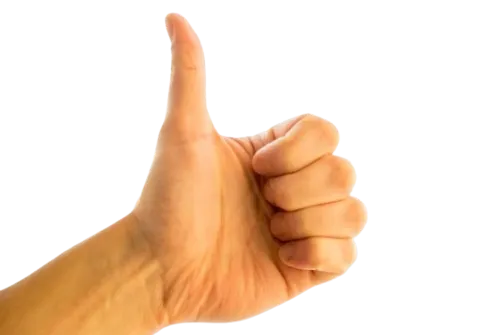 Hướng ngón cái lên báo hiệu giao bóng xoáy lên trong bóng bàn đôi